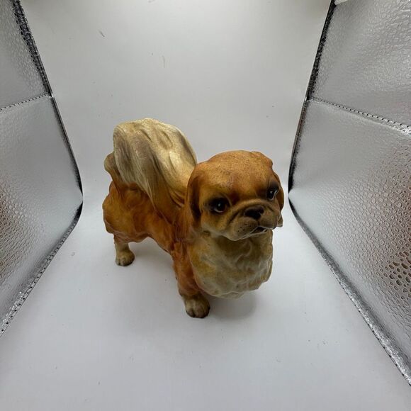 Lefton Vintage Large Standing Pekingese Dog Figurine Japan 5" T 6" Long H7328 - Picture 5 of 8